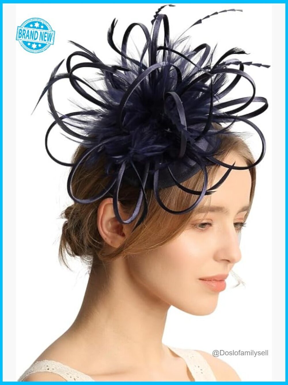 Feather Fascinator Headband Women Tea Party Wedding Derby Horse Race Elegant